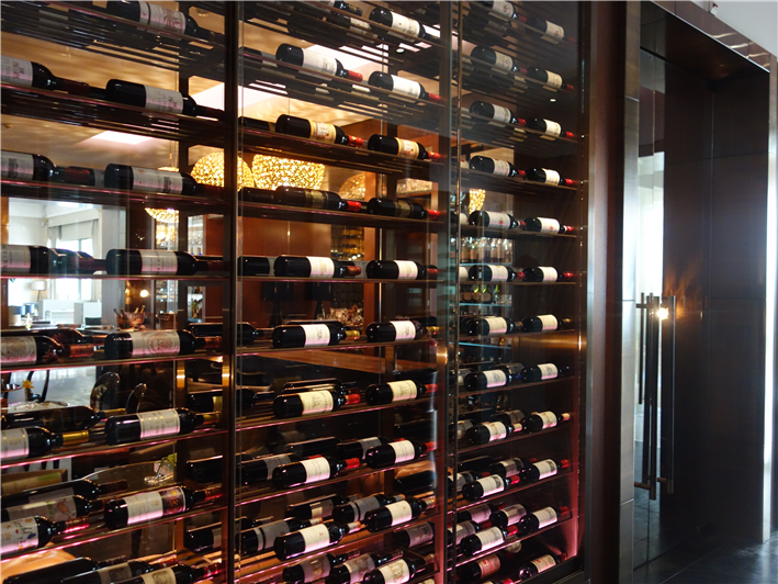 wine rack by entrance